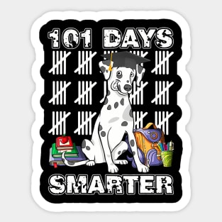 101 Days Of School Dalmatian Dog 100 Days Smarter Teacher Sticker